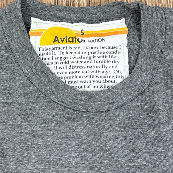 Aviator Nation Women's Logo Tee Size Small In Heather Grey - Picture 5 of 5